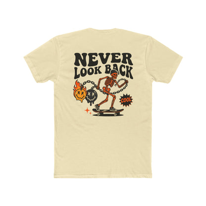 Never Look Back Skeleton Skater Graphic Tee | Streetwear T-Shirt | Oversized Urban Tee