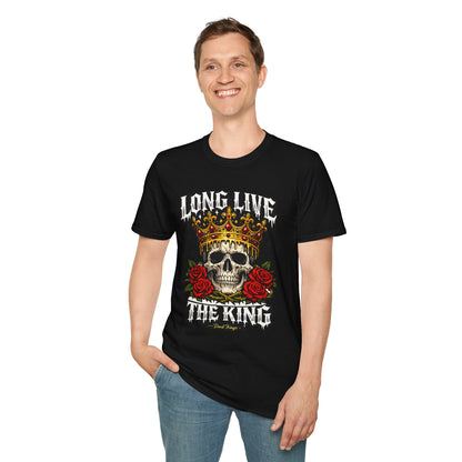 Long Live The King Skull Crown Graphic Tee | Dark Streetwear T-Shirt | Oversized Urban Tee