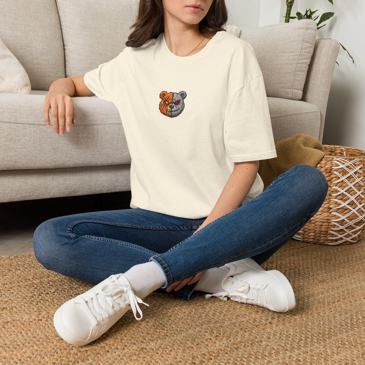 Dual Soul Bear Oversized Graphic Tee | Front & Back Print | Premium Streetwear