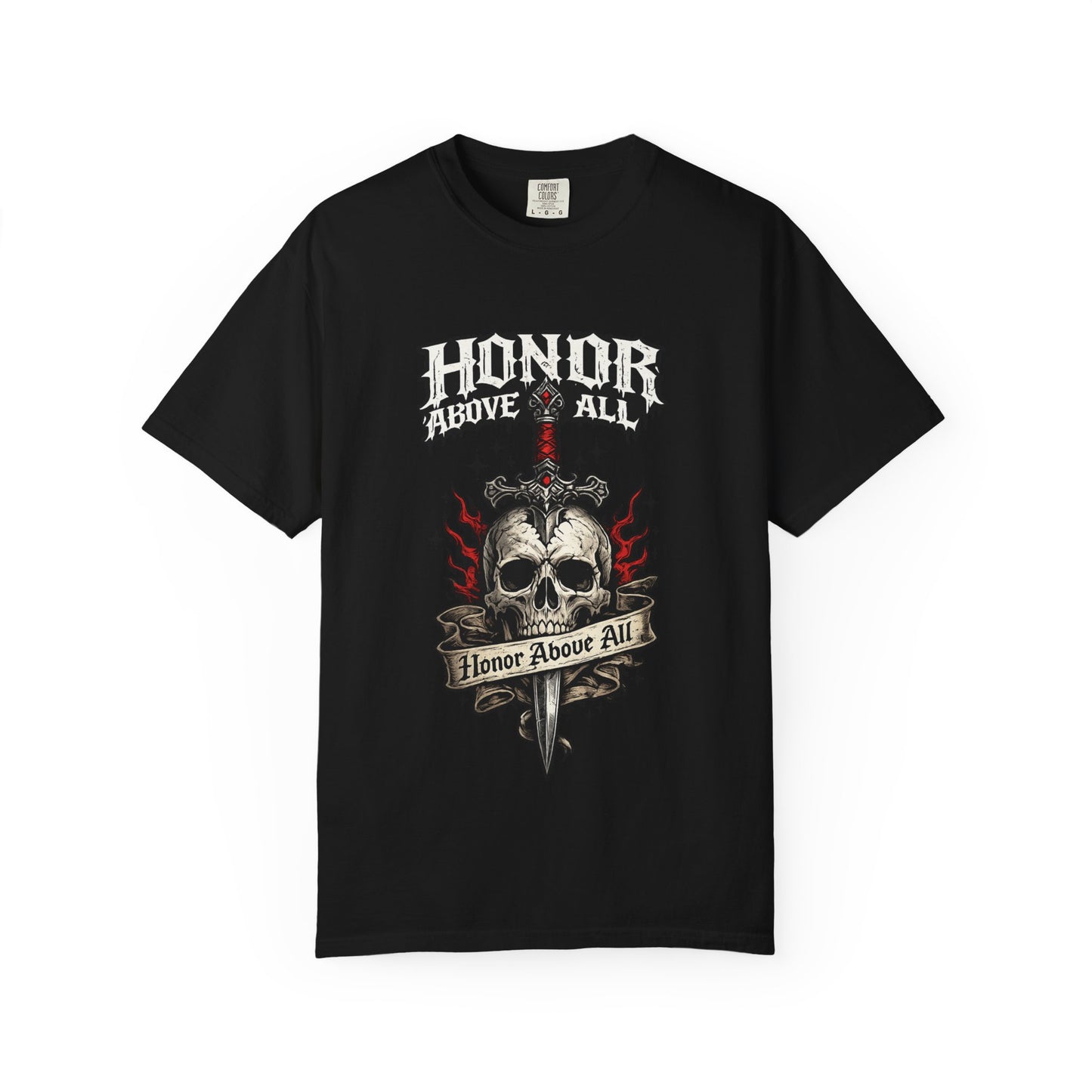 Honor Above All Skull Graphic Tee | Dark Streetwear T-Shirt | Oversized Urban Tee