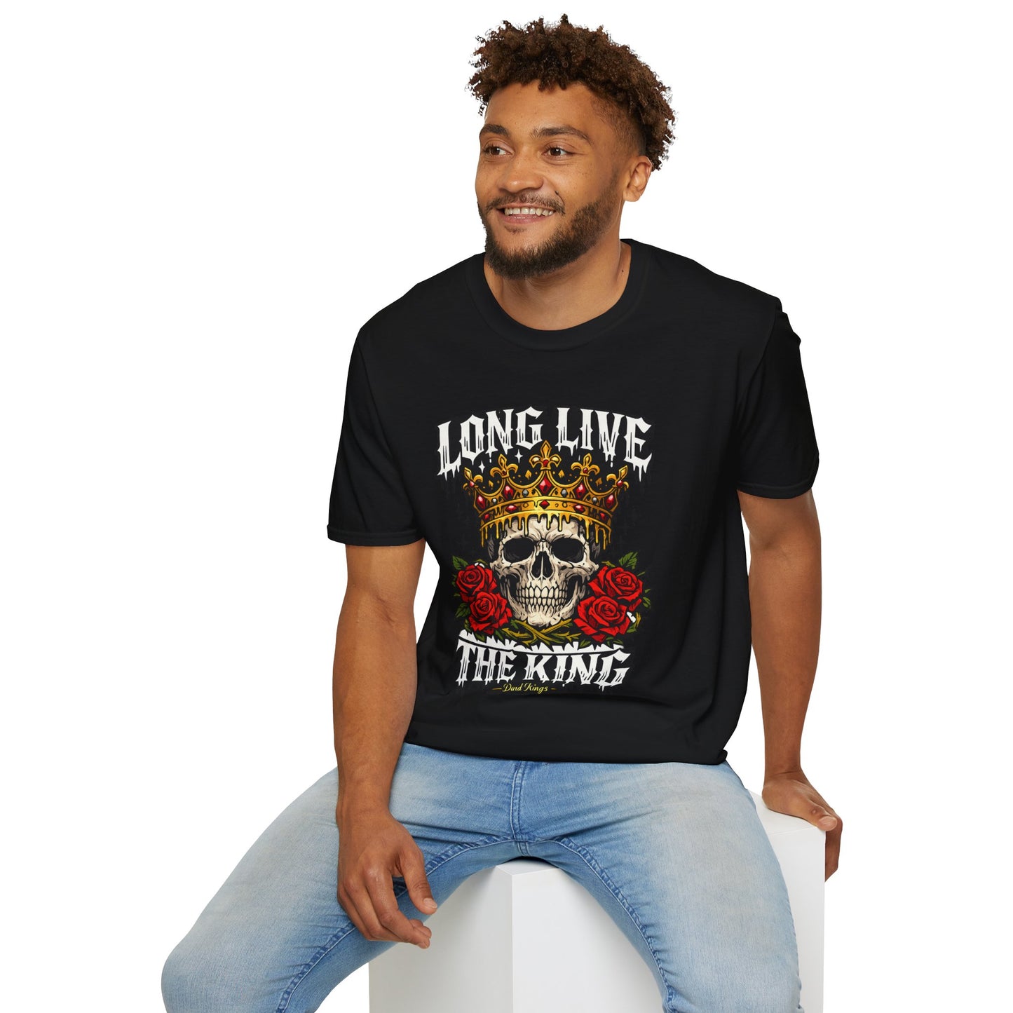 Long Live The King Skull Crown Graphic Tee | Dark Streetwear T-Shirt | Oversized Urban Tee