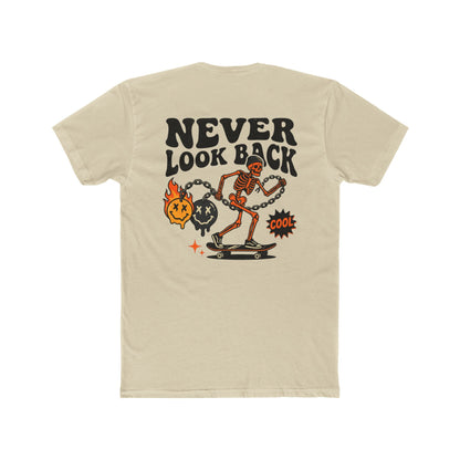 Never Look Back Skeleton Skater Graphic Tee | Streetwear T-Shirt | Oversized Urban Tee