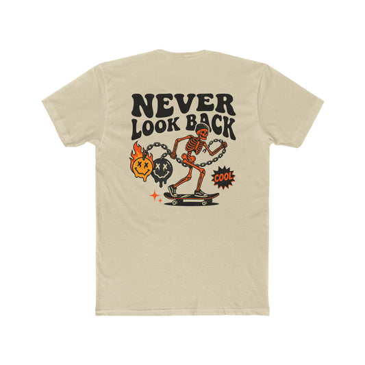 Never Look Back Skeleton Skater Graphic Tee | Streetwear T-Shirt | Oversized Urban Tee