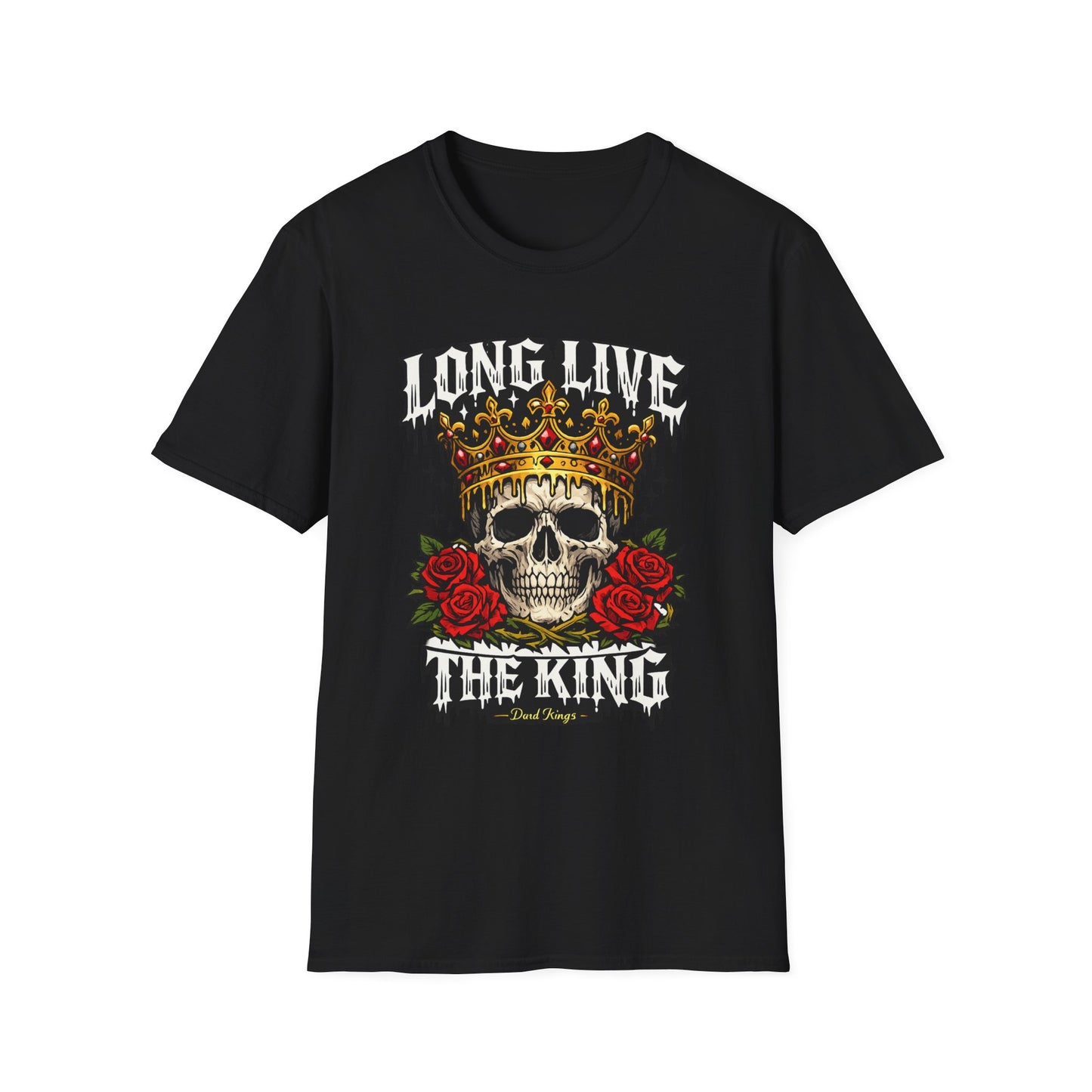 Long Live The King Skull Crown Graphic Tee | Dark Streetwear T-Shirt | Oversized Urban Tee