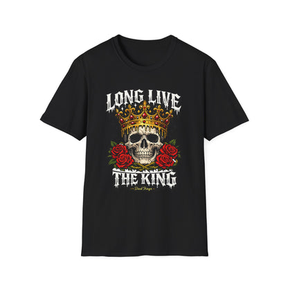 Long Live The King Skull Crown Graphic Tee | Dark Streetwear T-Shirt | Oversized Urban Tee