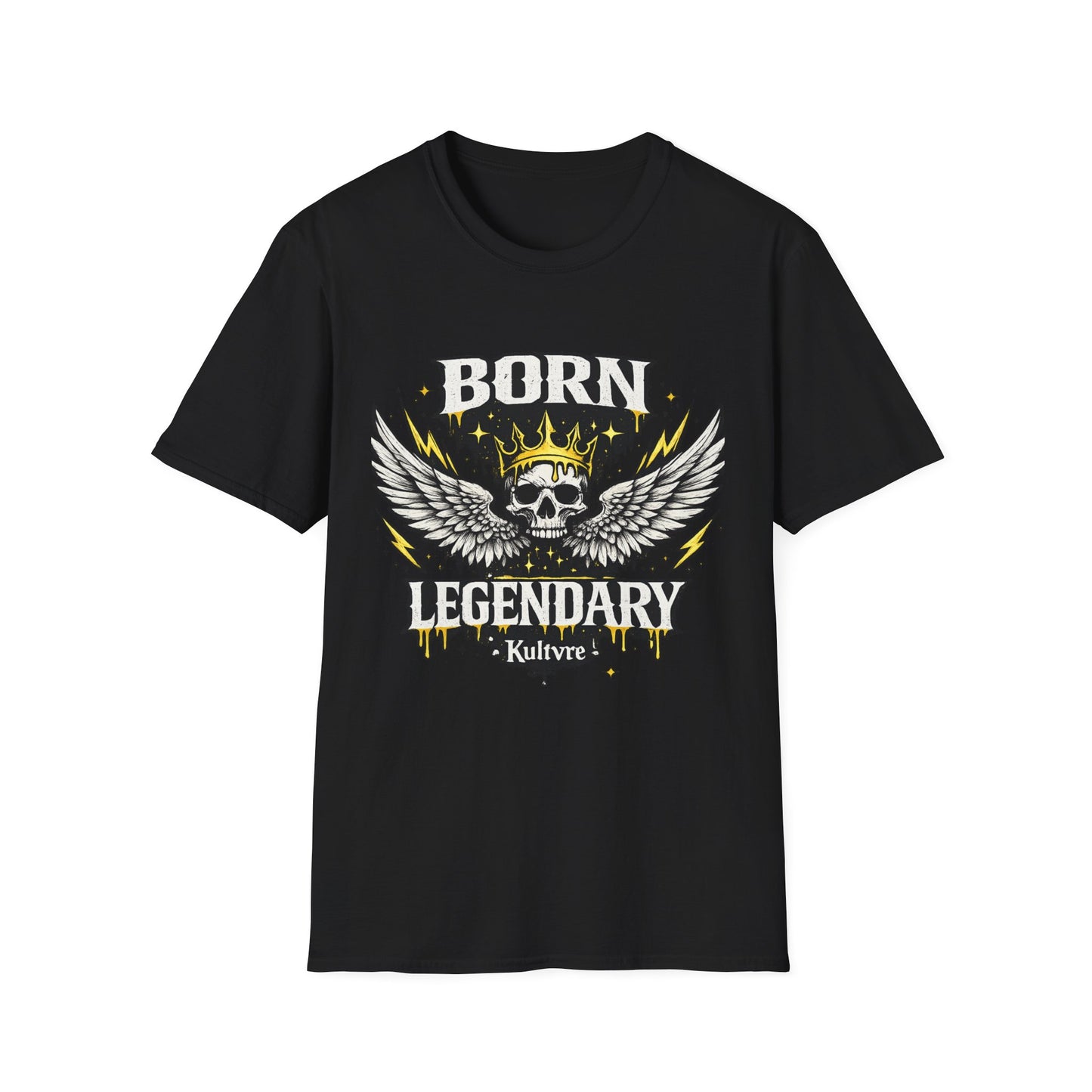 Born Legendary Skull Wings Graphic Tee | Dark Streetwear T-Shirt | Oversized Urban Tee