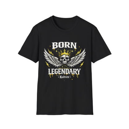Born Legendary Skull Wings Graphic Tee | Dark Streetwear T-Shirt | Oversized Urban Tee