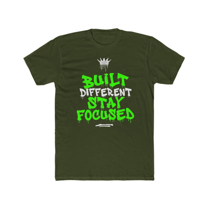 Built Different Stay Focused Graphic Tee | Streetwear T-Shirt | Oversized Urban Tee