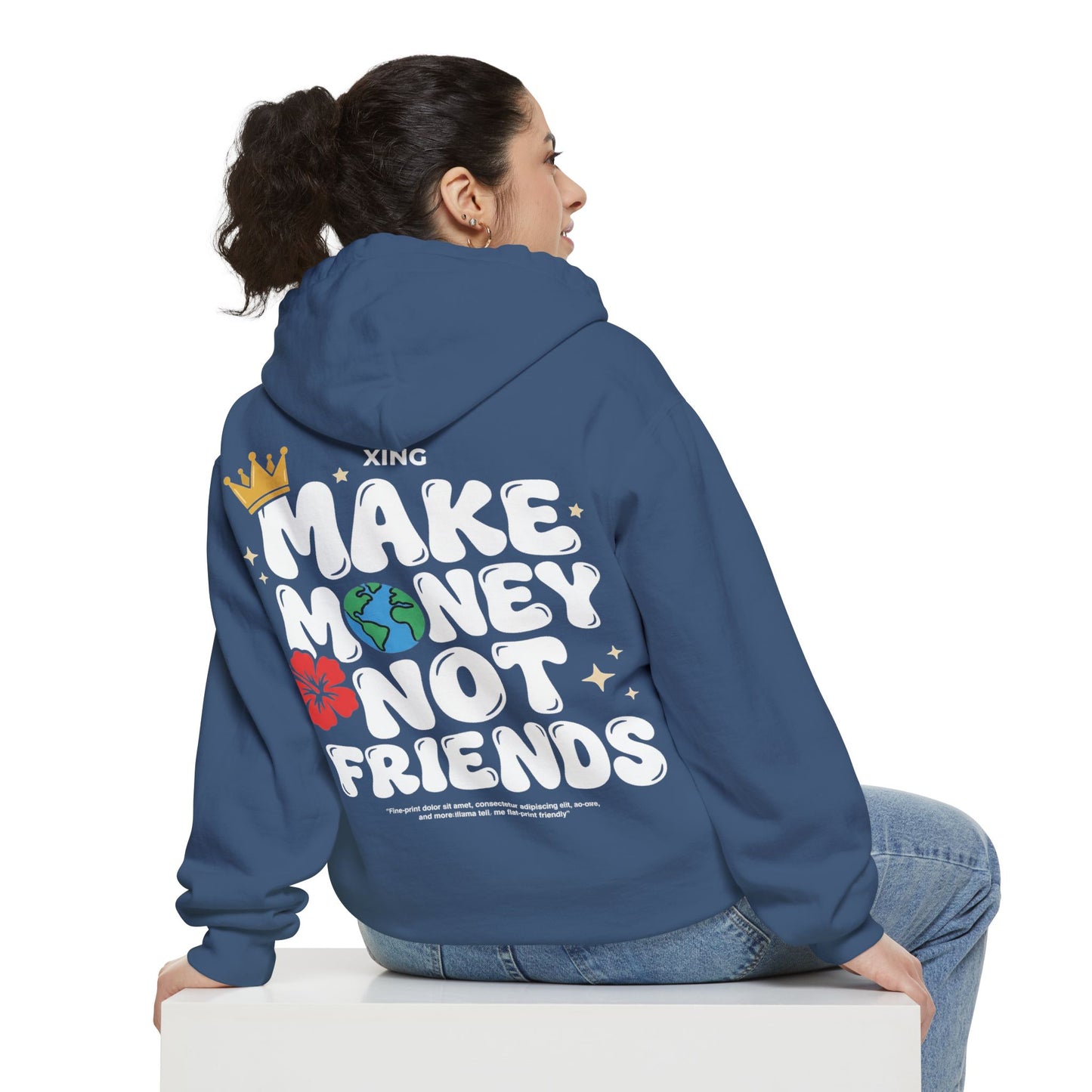Make Money Not Friends Graphic Hoodie | Streetwear Hoodie | Oversized Urban Hoodie