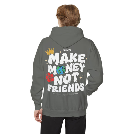 Make Money Not Friends Graphic Hoodie | Streetwear Hoodie | Oversized Urban Hoodie